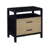 Clearance Modern Oak and Black Nightstand - Carter