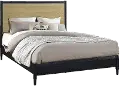 Modern Oak and Black King Bed - Carter