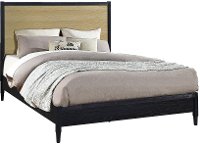 Modern Oak and Black King Size Bed - Carter
