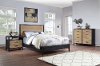 Clearance Modern Oak and Black 3 Piece Queen Bedroom Set - Carter