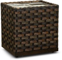 Woven Patio End Table Chip and Dip Stand - Nevis