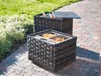 Woven Patio End Table Chip and Dip Stand - Nevis-3