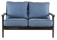 Adeline Modern Sunbrella Denim Blue Patio Loveseat