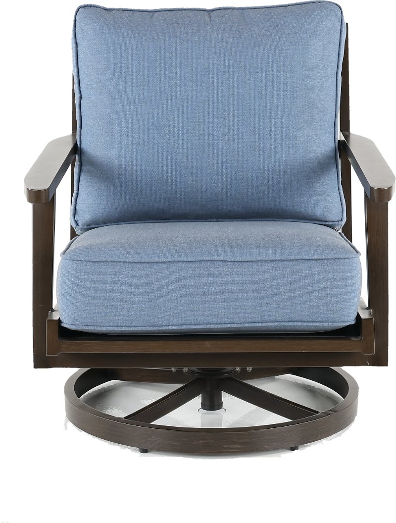 Denim Blue Patio Club Chair With Sunbrella Cushions Adeline Rc Willey Furniture Store