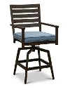 Denim Blue Patio Swivel Barstool - Adeline