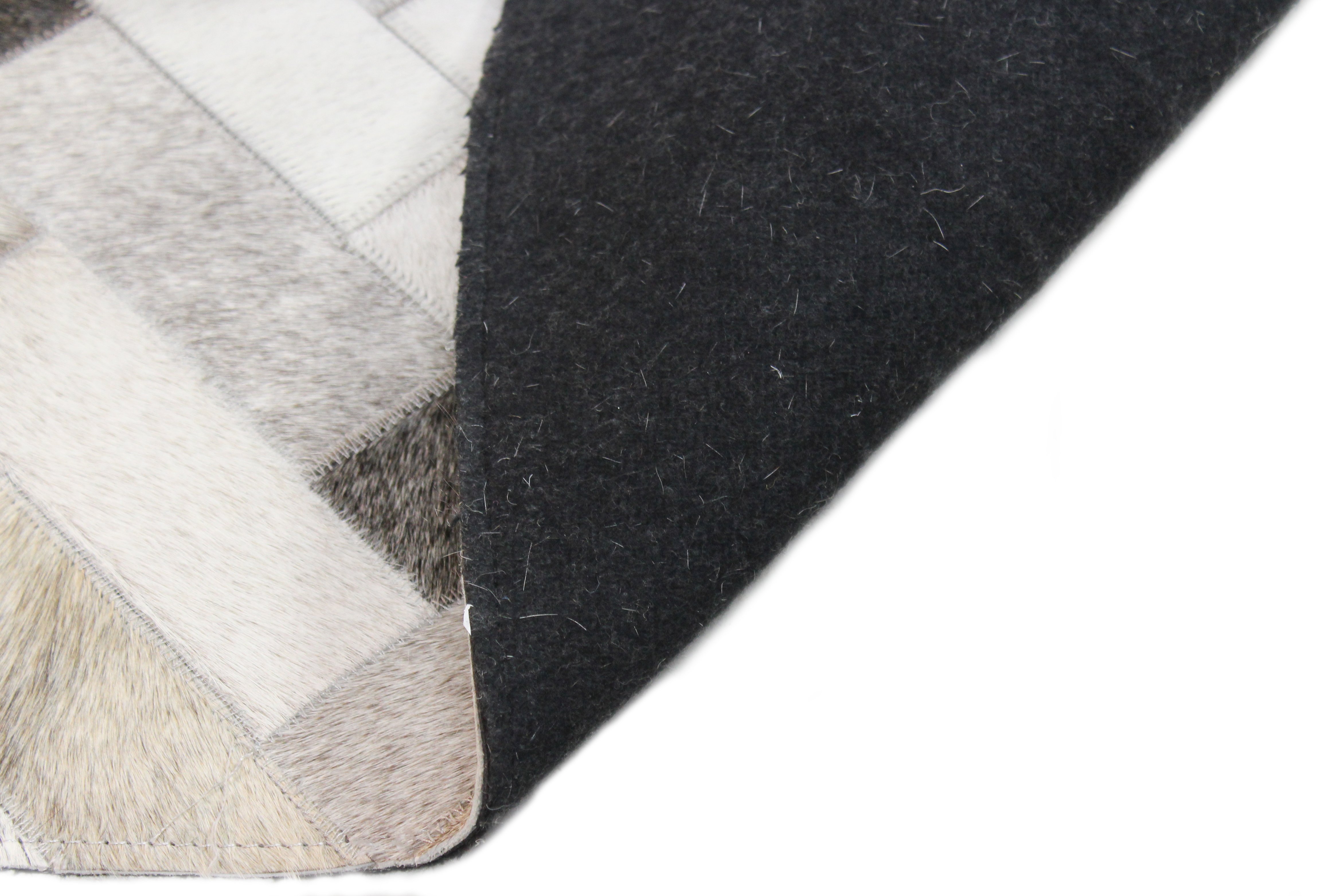 Contemporary Quentin Ash Gray Leather 8 Foot Runner Rug - Santa Fe-2