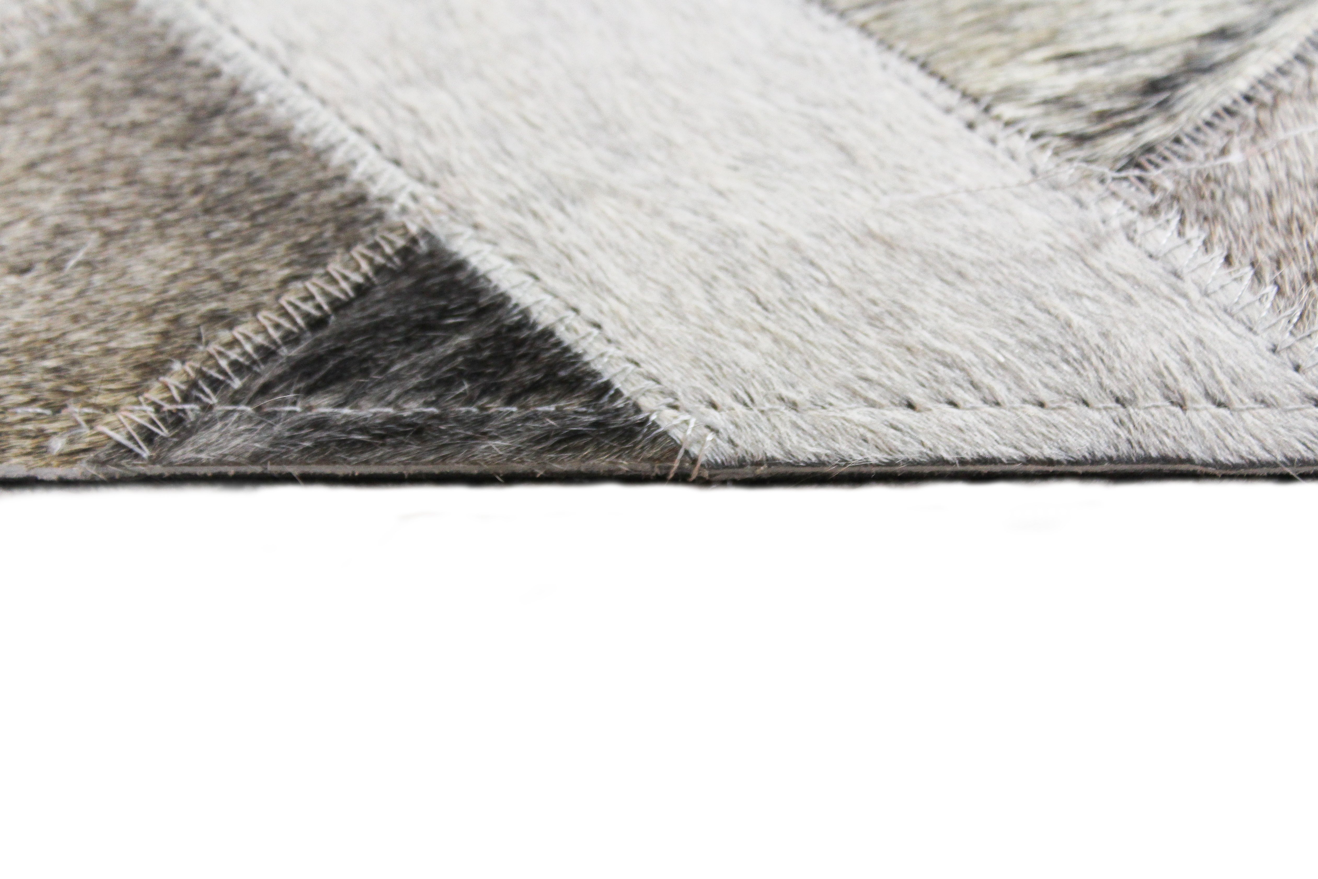 Contemporary Quentin Ash Gray Leather 8 Foot Runner Rug - Santa Fe-5