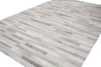 Contemporary Gray Leather 8 Foot Runner Rug - Santa Fe-3