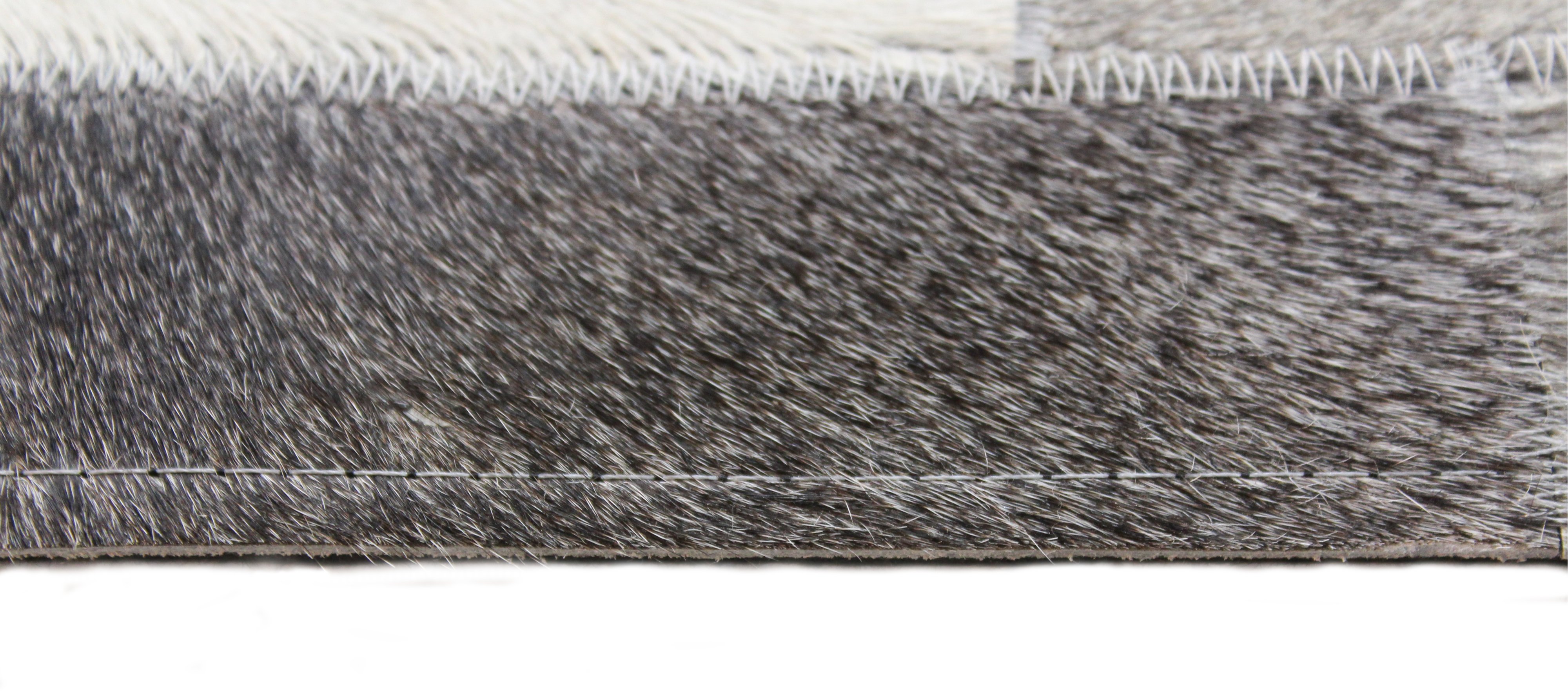 Contemporary Gray Leather 8 Foot Runner Rug - Santa Fe-6