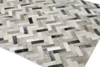 H112-ASH-4X6-H12 4 x 6 Small Contemporary Quentin Ash Gray Leather Rug - Santa Fe