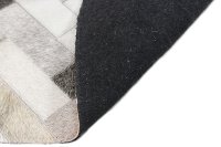 H112-ASH-4X6-H12 4 x 6 Small Contemporary Quentin Ash Gray Leather Rug - Santa Fe-2