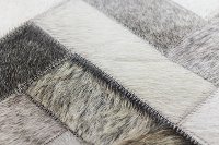 H112-ASH-4X6-H12 4 x 6 Small Contemporary Quentin Ash Gray Leather Rug - Santa Fe-4