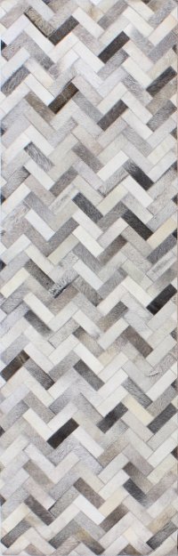 H112-ASH-4X6-H12 4 x 6 Small Contemporary Quentin Ash Gray Leather Rug - Santa Fe-7