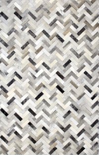 H112-ASH-4X6-H12 4 x 6 Small Contemporary Quentin Ash Gray Leather Rug - Santa Fe-8