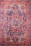 I166-DKBL-4X6-NR103 4 x 6 Small Traditional Zacharie Blue and Red Area Rug - Impressions