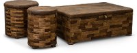 Mixed Wood and Faux Leather End Table - Maya-2