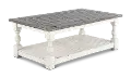 Stone White and Brown Coffee Table