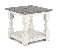 Antique White End Table - Stone