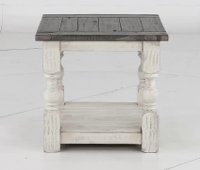 Antique White End Table - Stone-3
