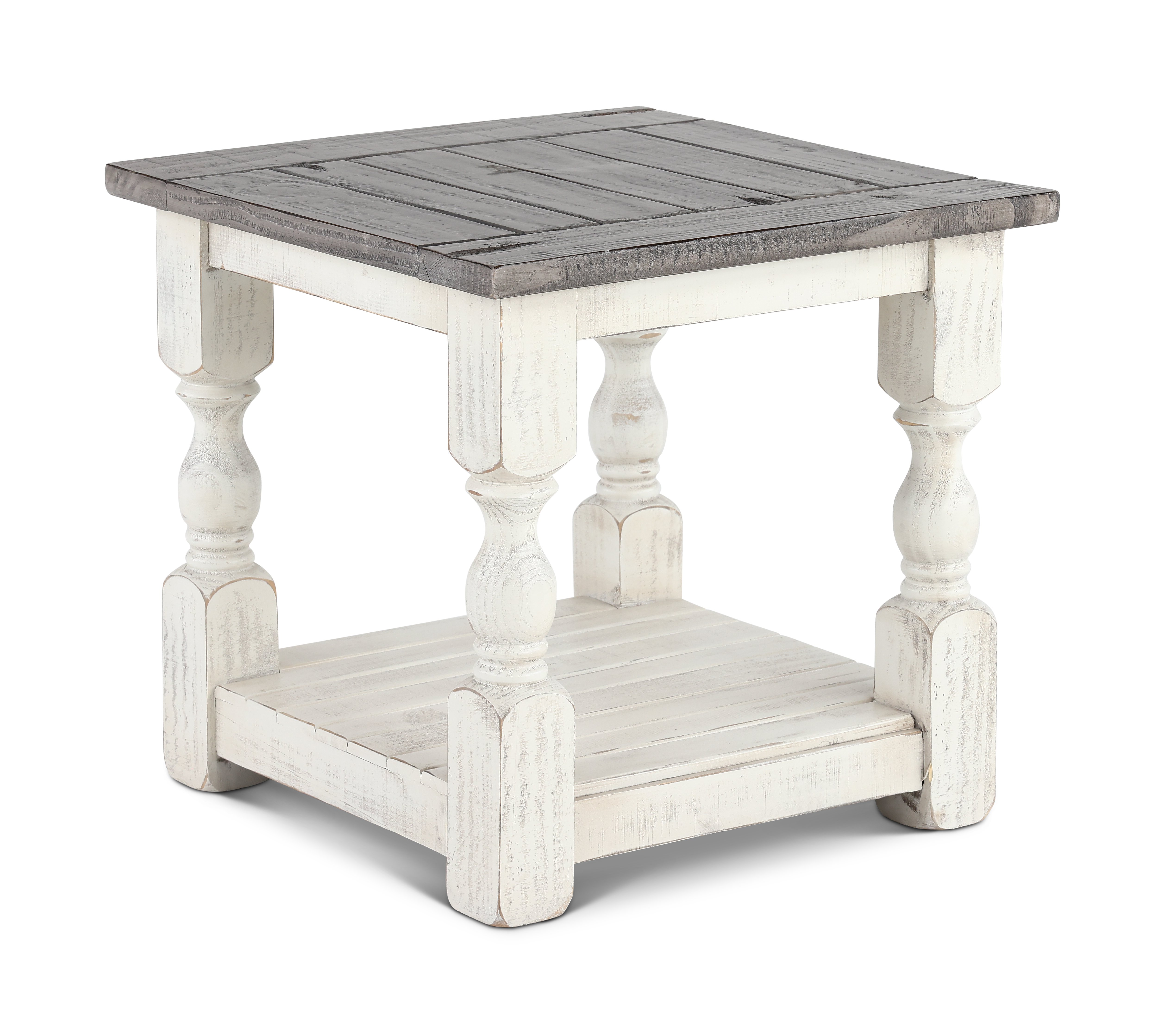 Stone Antique White End Table-1