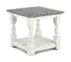 Stone Distressed White End Table