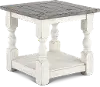 Stone Distressed White End Table