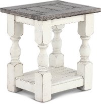 Antique White and Pine Side Table - Stone