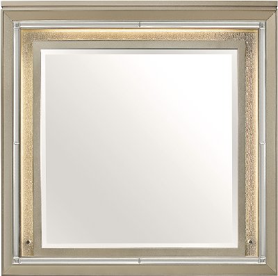 Contemporary Champagne Gold Mirror - Peony