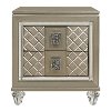Contemporary Champagne Gold Nightstand - Peony