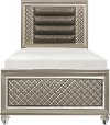 Contemporary Champagne Gold Twin Bed - Peony