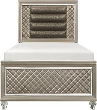 Contemporary Champagne Gold Twin Bed - Peony