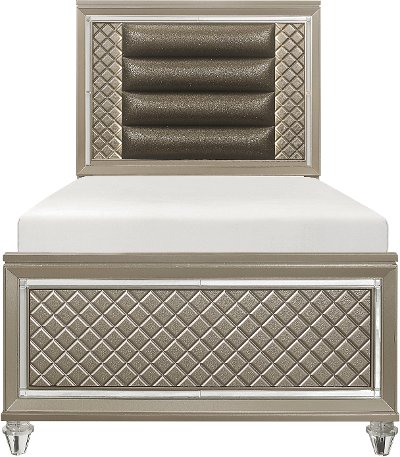 Contemporary Champagne Gold Twin Bed - Peony