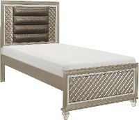 Contemporary Champagne Gold Twin Bed - Peony-2
