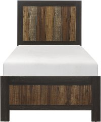 Modern Industrial Brown Twin Bed - Copper
