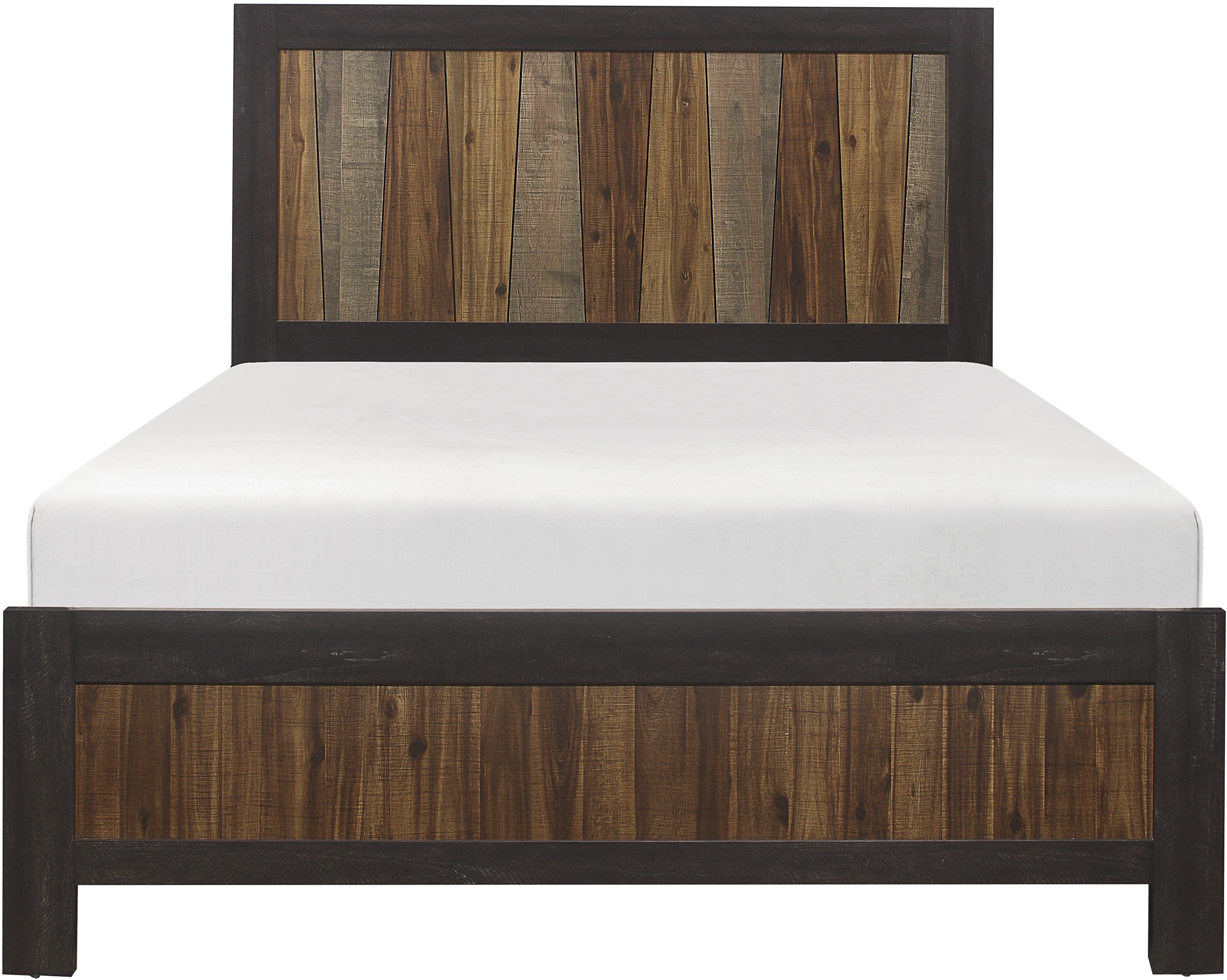 Copper Modern Industrial Brown Queen Bed-1