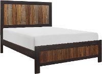 Copper Modern Industrial Brown Queen Bed-2