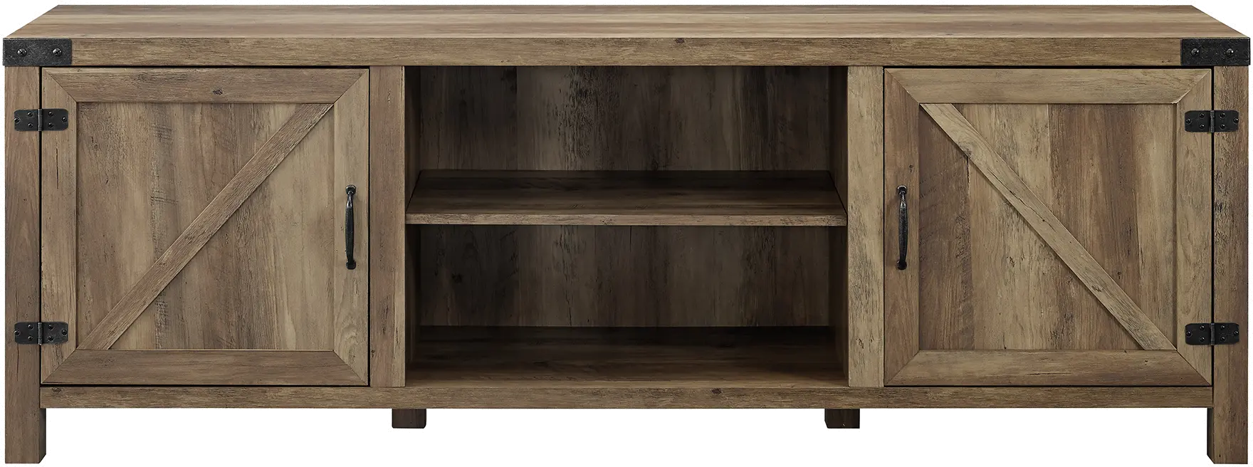 W70BDSDRO 70 Inch Modern Farmhouse TV Stand - Rustic Oak-3
