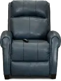 Saturn Blue Leather-Match Zero Gravity Power Recliner