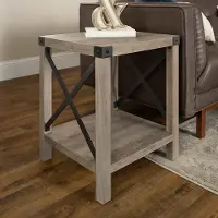 AF18MXSTGW Metal X Rustic Gray Wash Side Table