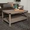 AF40MXCTGW Metal X Rustic Gray Wash Coffee Table - Walker Edison