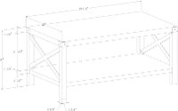 Rustic Wood Coffee Table - Gray Wash/Black-5