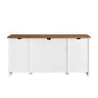 58 Inch Modern Farmhouse Wood TV Stand - White/Rustic Oak-5
