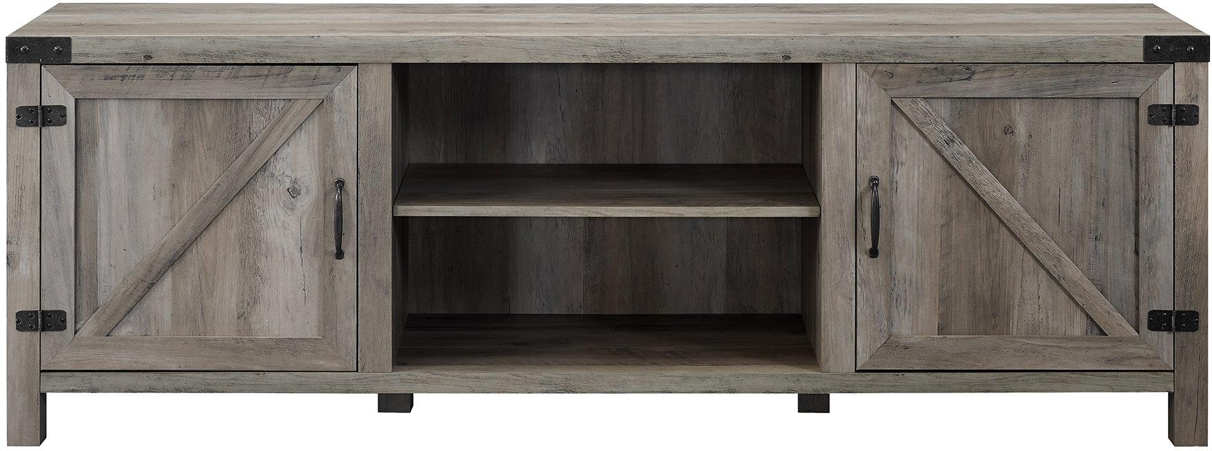 W70BDSDGW 70 Inch Modern Farmhouse TV Stand - Gray Wash-3