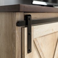 Modern Farmhouse 58 Inch Wood TV Stand - Traditional Brown Top/White Oak-2