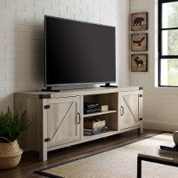 W70BDSDWO 70 Inch Modern Farmhouse TV Stand - White Oak