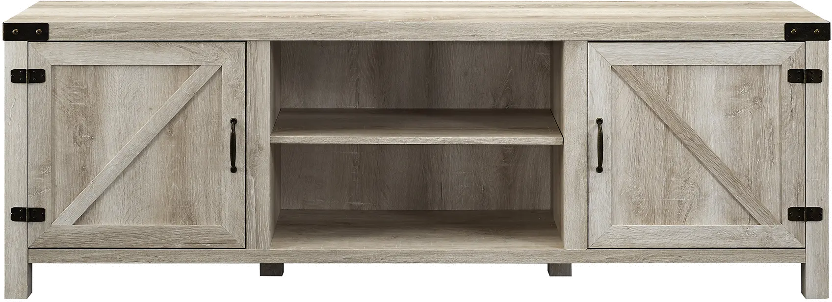 W70BDSDWO 70 Inch Modern Farmhouse TV Stand - White Oak-2