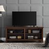 W58CSPDW 58 Inch Rustic Wood TV Stand - Dark Walnut