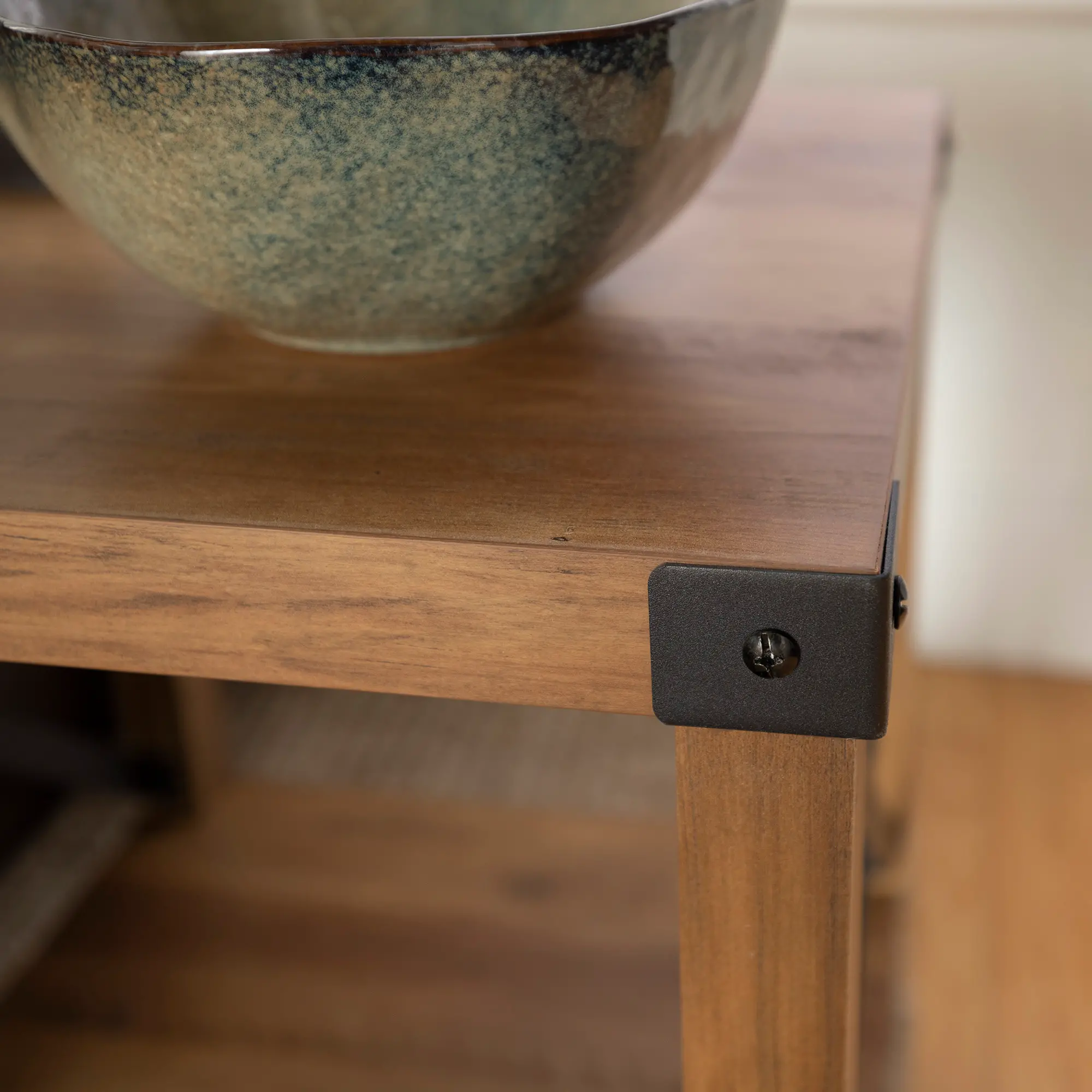 AF18MXSTRO Metal X Rustic Oak Wood Side Table-2