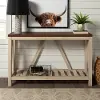 AF52AFTWWO 52 Inch Dark Walnut and White Oak Rustic Entryway Sofa Table - Walker Edison