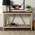 AF52AFTWWO 52 Inch Dark Walnut and White Oak Rustic Entryway Sofa Table - Walker Edison